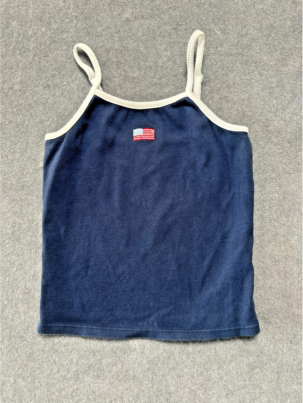 Art Class Girls Navy Ribbed Cami Tank Top American Flag Size M 8